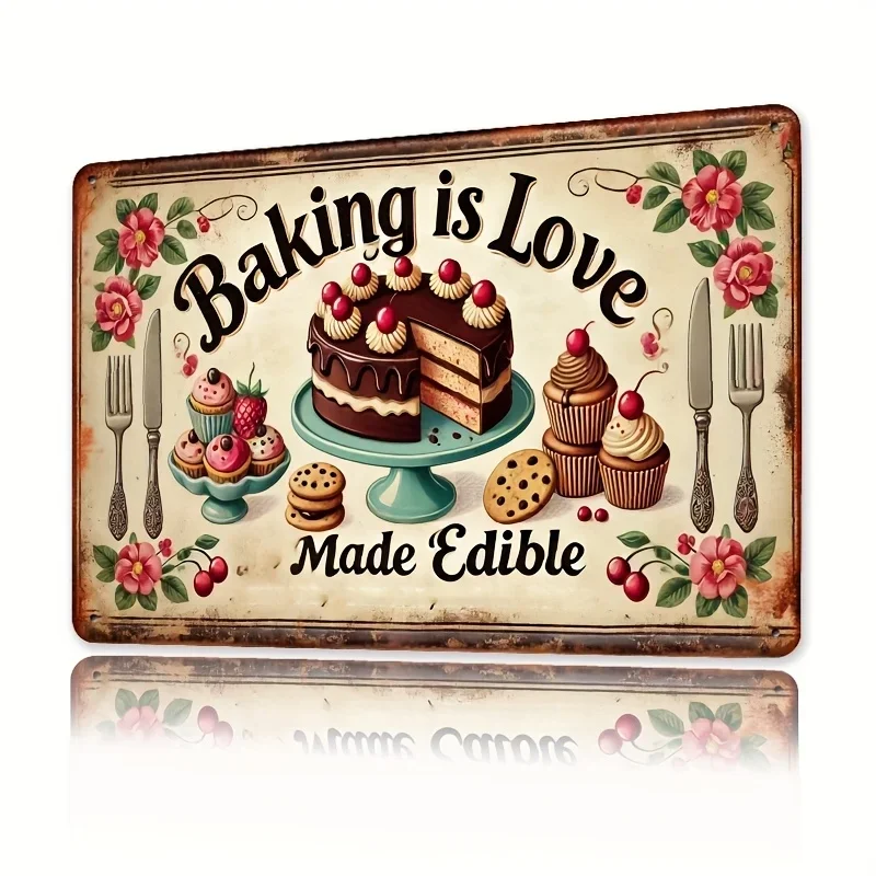 Kitchen With Baking Area - Decoração de Ambiente: Placa de Metal