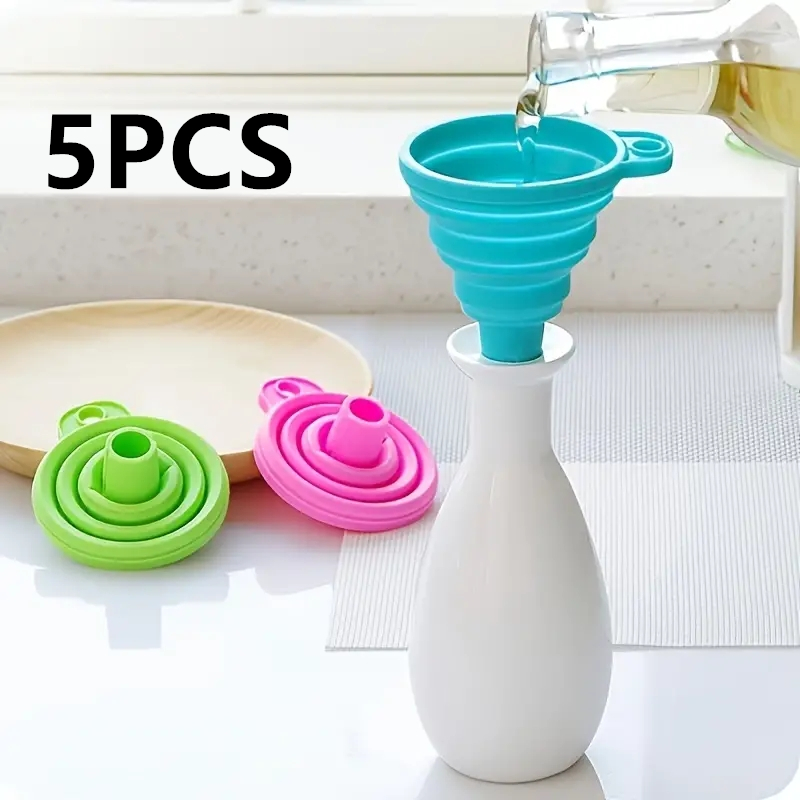 Miniature Baking Kitchen - Funil dobrável de silicone multifuncional portátil