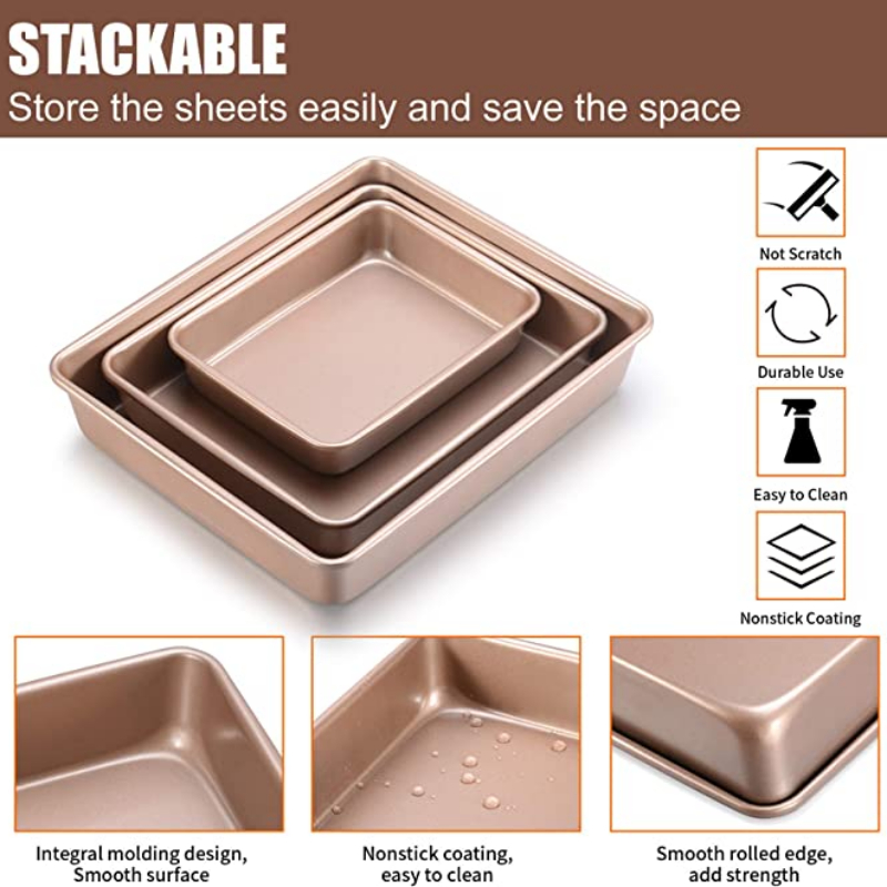 Engrossar aço carbono dourado  - Kitchen Baking Products avaliação e preço